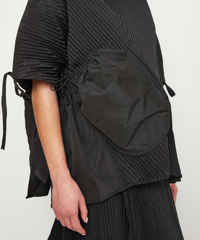 Bize Pleated Poncho Blouse