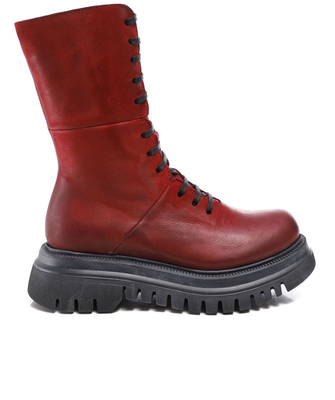 Lofina Gasoline Lace Up Leather Boots