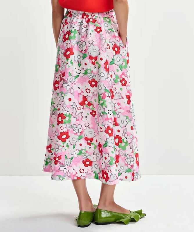 Essentiel Antwerp Juliannne Floral-Jacquard Midi Skirt