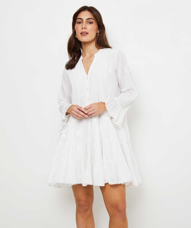 Handprint Dream Apparel White Embroidered Lobster Dress
