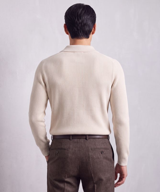 Profuomo Ribbed Polo Sweater