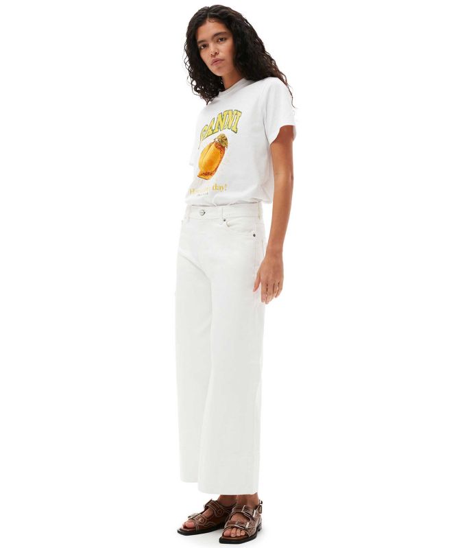 GANNI Relaxed Organic Cotton Peach T-Shirt