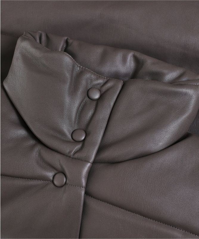 Rino and Pelle Azizi Vegan Leather Puffer Jacket