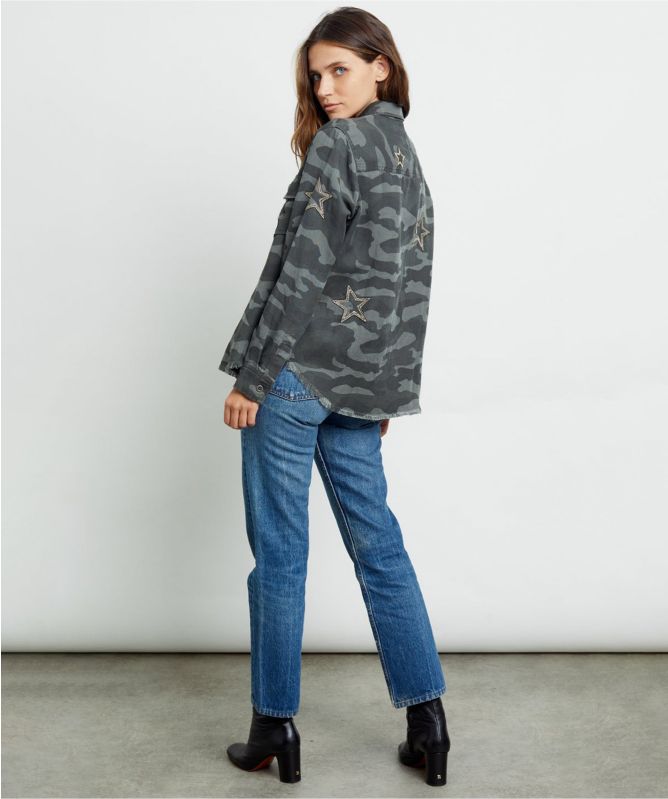 Rails Loren Camouflage Star Embroidered Shirt