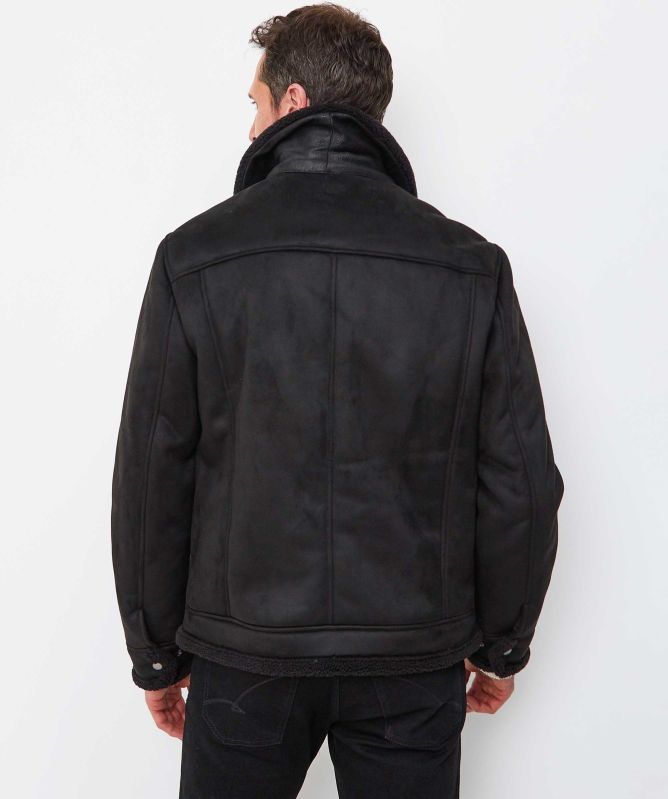 Seinse Faux Suede Bomber Jacket