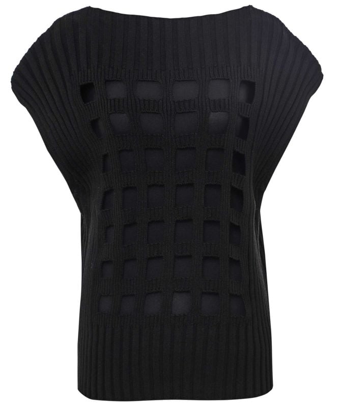 Bize Ribbed Knit Cut Out Top