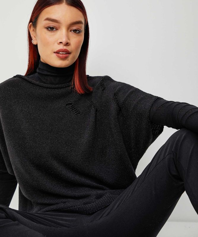 Bize Cut-Out Short Sleeve Jumper