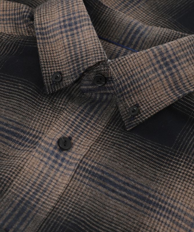 Eton Button-Down Check Flannel Shirt