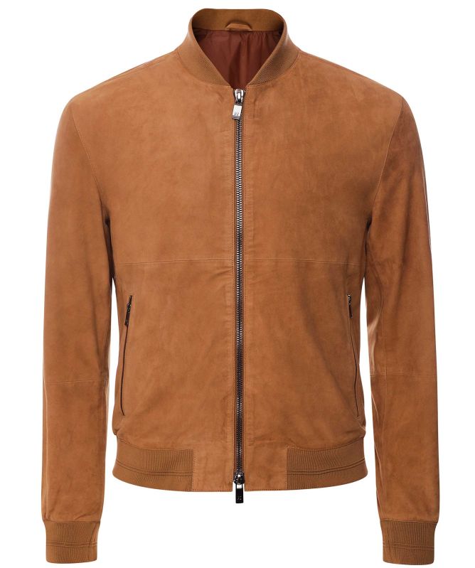 PAL ZILERI スエードジャケット オレンジ 52 Pal Zileri Suede Bomber Jacket