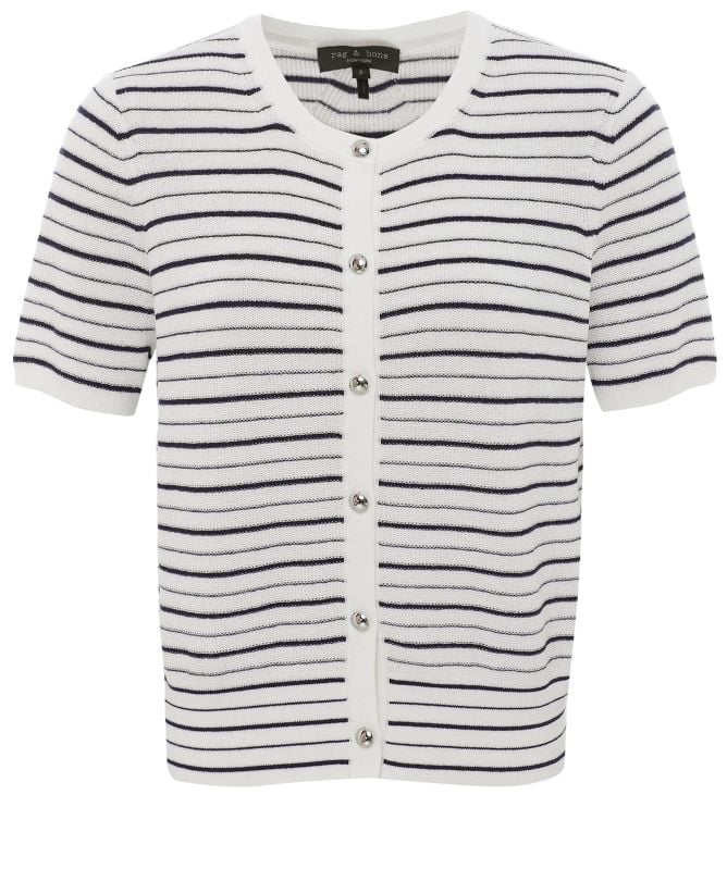 Rag and Bone Dina Striped Cotton-Blend Cardigan