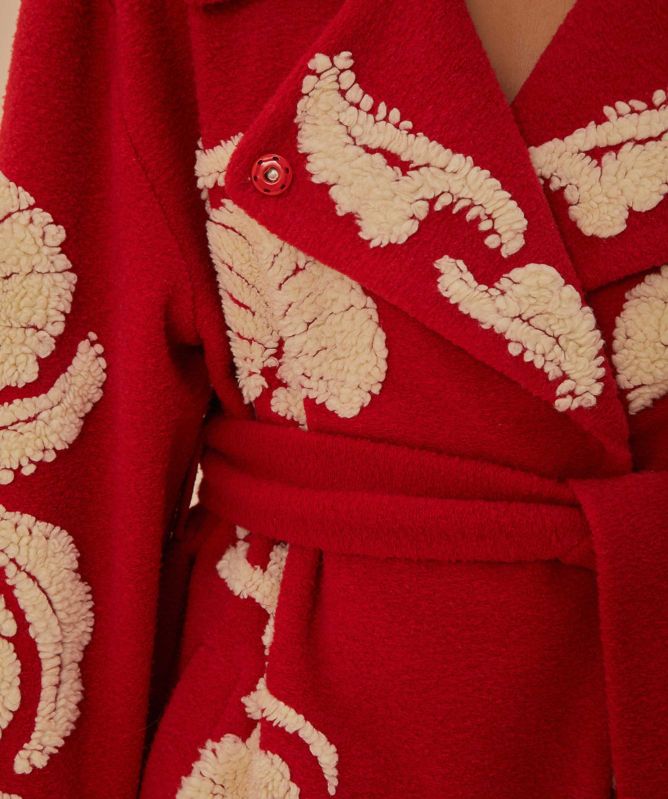 FARM Rio Red Helen Fleece Coat