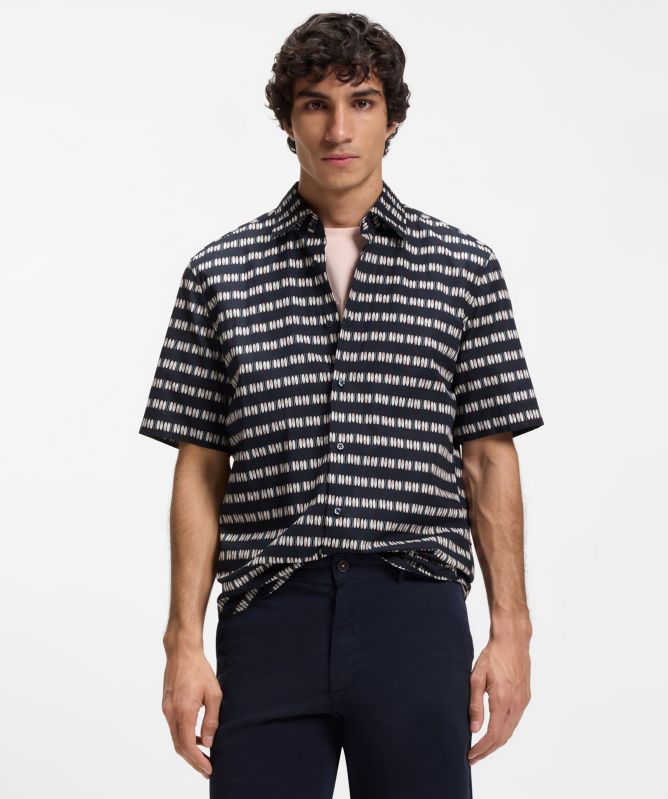 BOSS Regular-Fit Printed Cotton Poplin Shirt