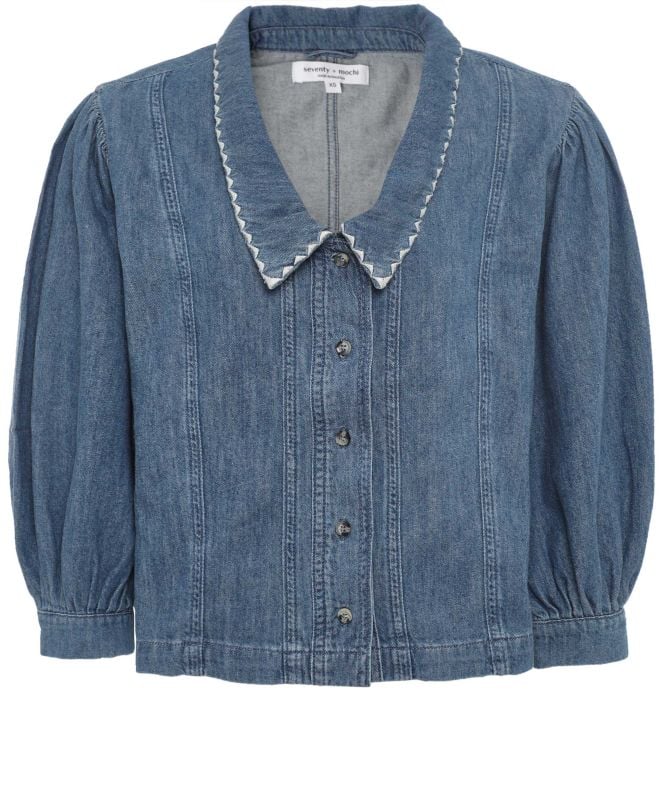 Seventy + Mochi Talia Collared Denim Top