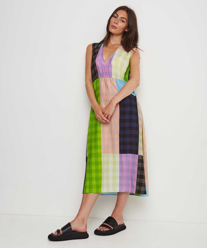 Stine Goya Annalie Check Midi Dress