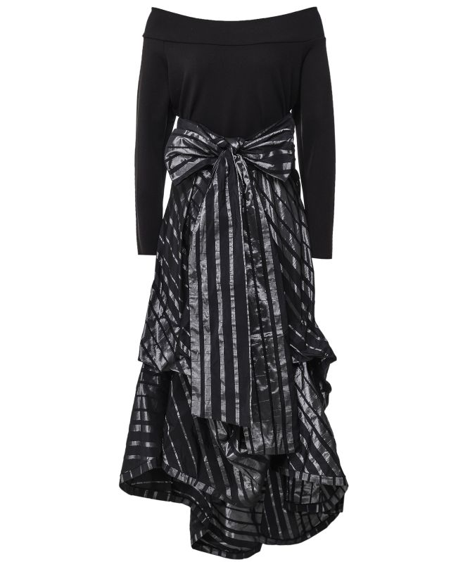 Xenia Design Stripe Taffeta Maxi Dress