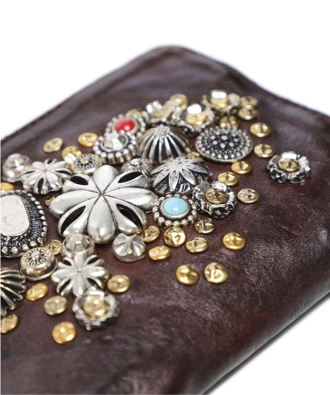 Campomaggi Embellished Leather Zip Around Wallet
