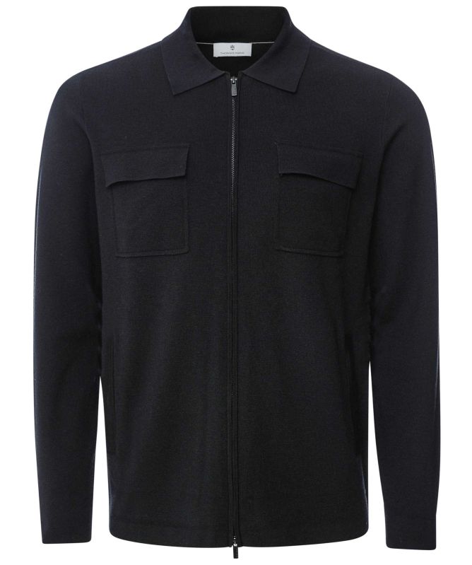 Thomas Maine Merino Zip Pocket Cardigan