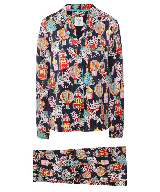 Chelsea Peers Satin Christmas Carnival Long Pajamas