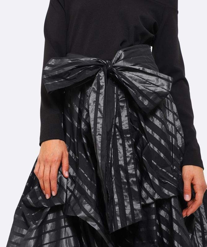 Xenia Design Stripe Taffeta Maxi Dress