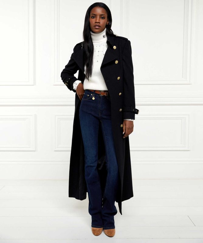 Holland Cooper Kelsie Rib Embellished Roll Neck Jumper