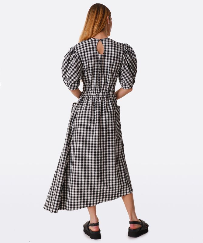 Aligne Harlin Puff Sleeve Gingham Dress