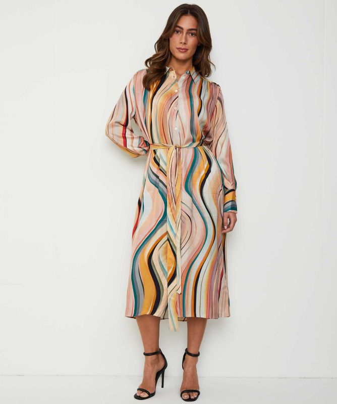 paul smith shirt dress Women's Lime Lyocell-Cotton Shirt Dress