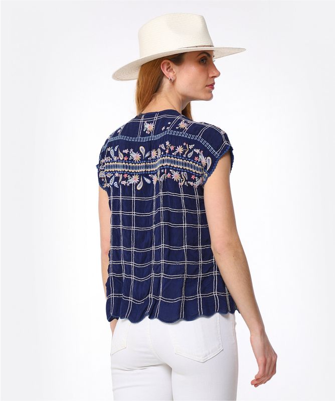 Johnny Was Paise Embroidered Blouse