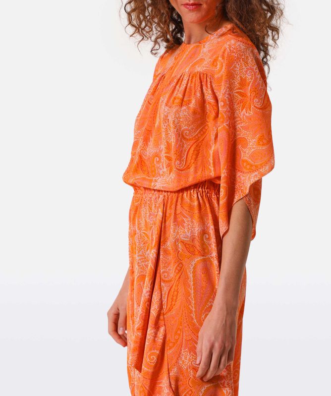 Zadig and Voltaire Rusty Silk Draped Midi Dress