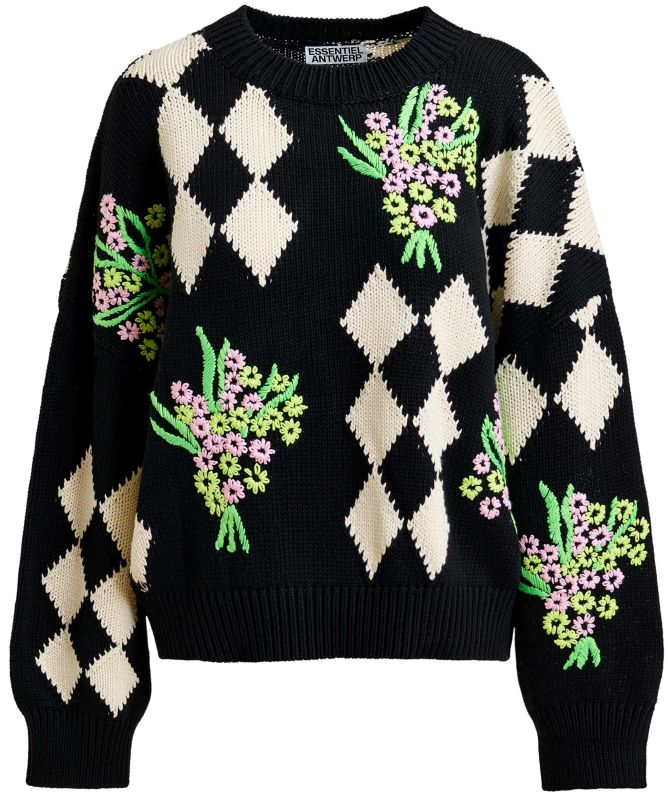 Essentiel Antwerp Jactori Oversized Jacquard Knit Sweater