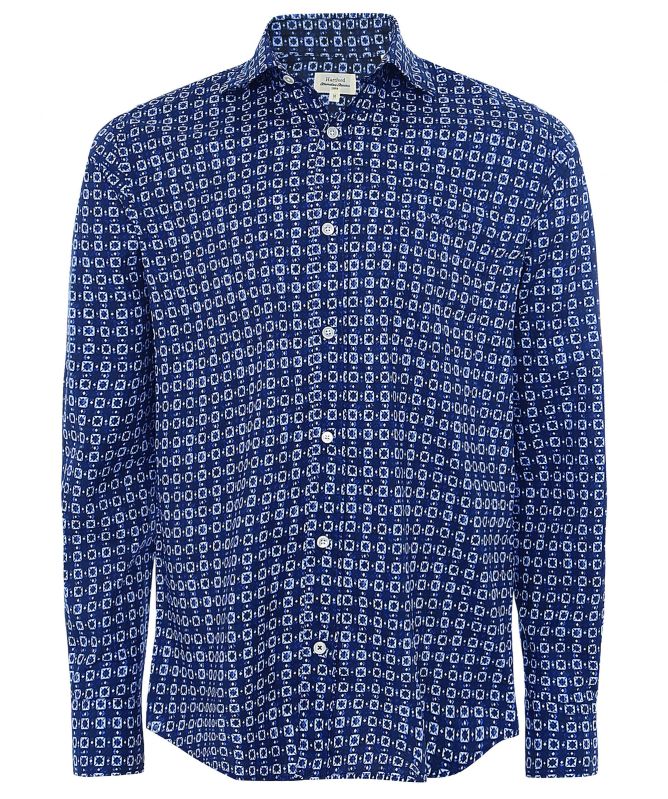 Hartford Regular Fit Geo Print Paul Shirt