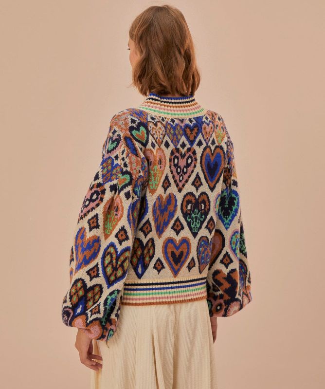 FARM Rio Hearts Ikat Knit Jumper