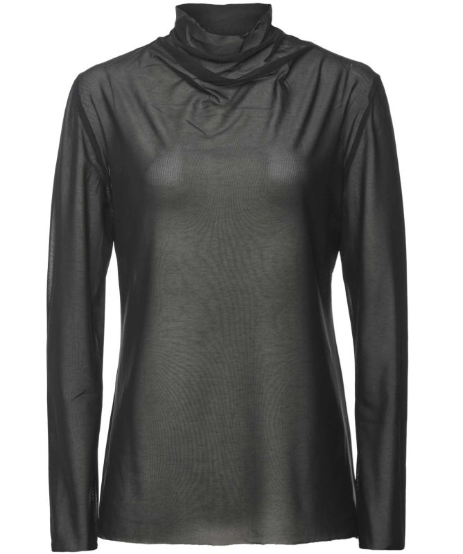 Bize Tulle Turtleneck Blouse