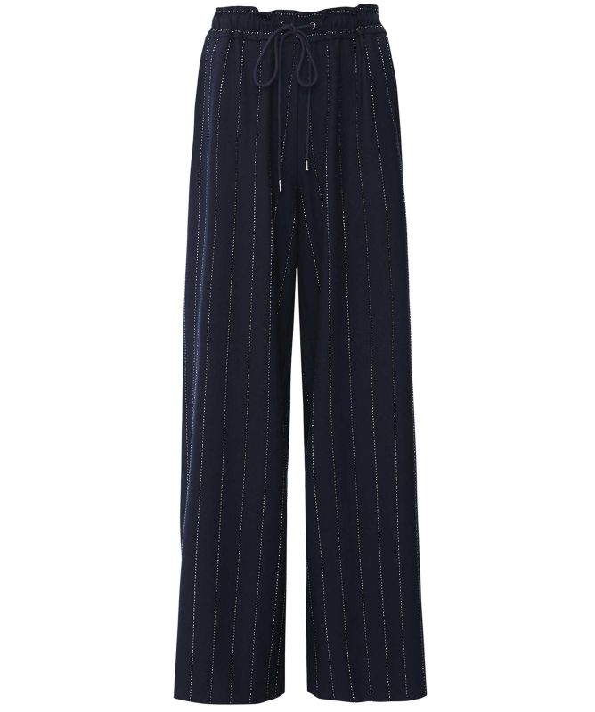 Self-Portrait Rhinestone Pinstripe Trousers