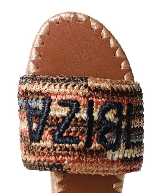 De Siena Ibiza Striped Raffia Resort Sliders