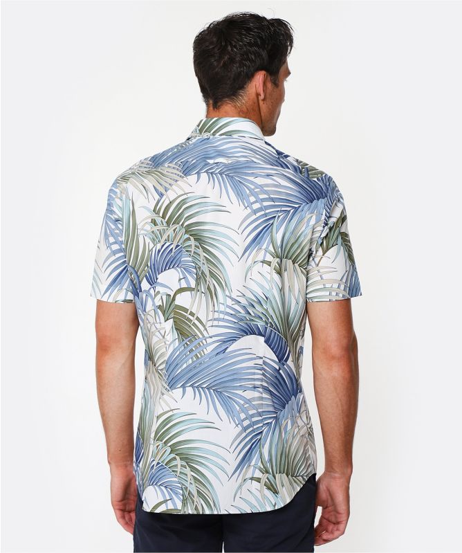 Baldessarini Short Sleeve Palm Print Keith 1/2 Shirt