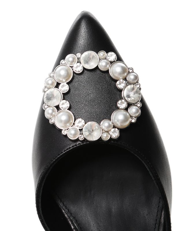 ALOHAS Black Cinderella Crystal Leather Heels | Jules B