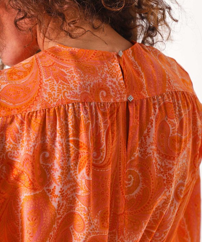 Zadig and Voltaire Rusty Silk Draped Midi Dress