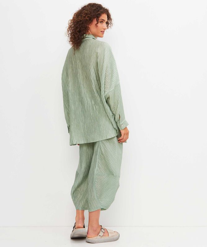 Thanny Pleated Barrel Leg Trousers