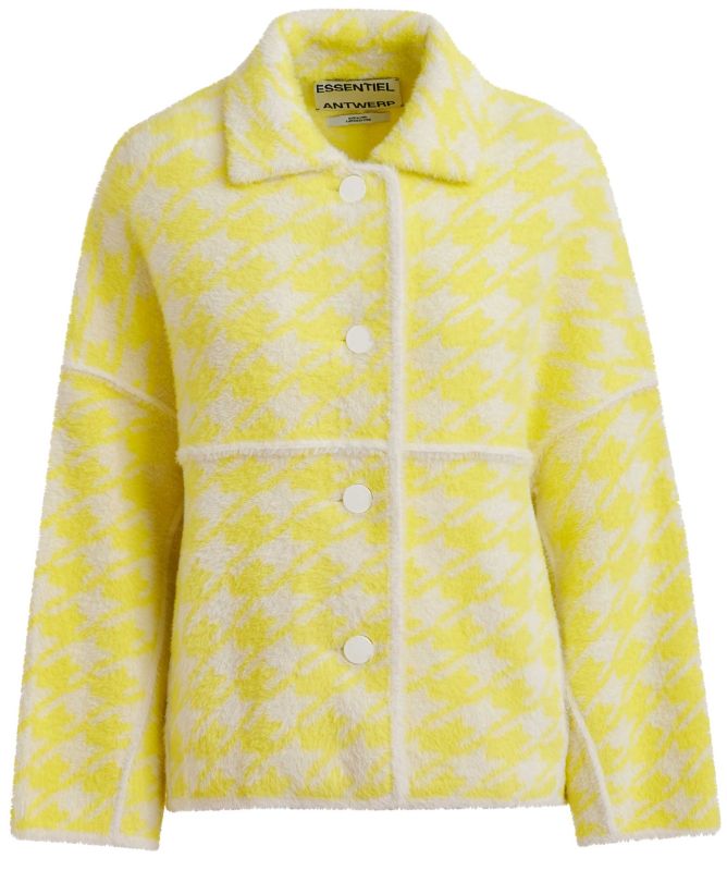 Essentiel Antwerp Joking Houndstooth Knit Cardigan