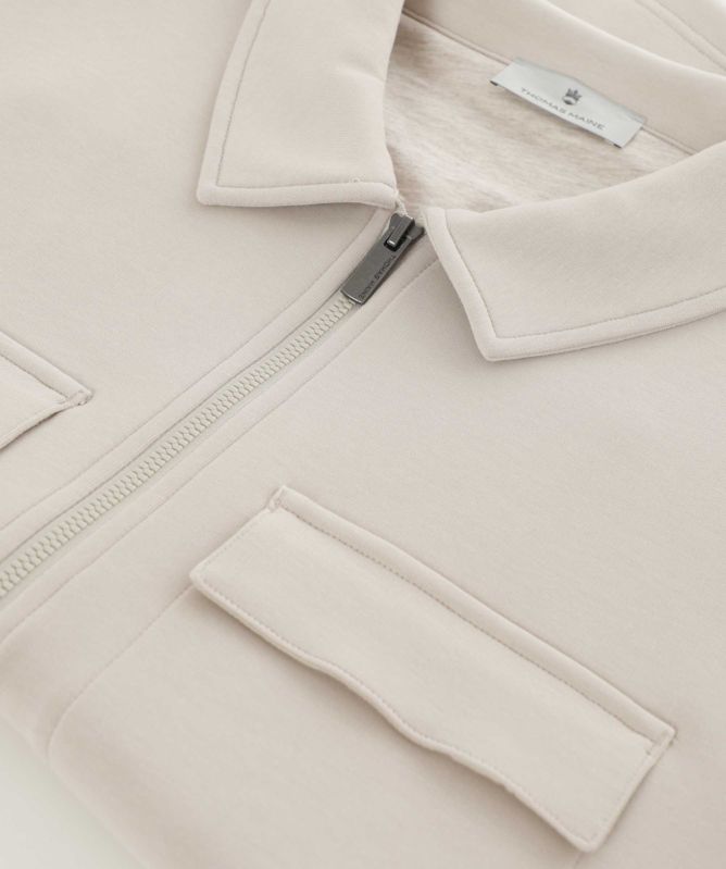 Thomas Maine Collared Full Zipper Sweatshirt