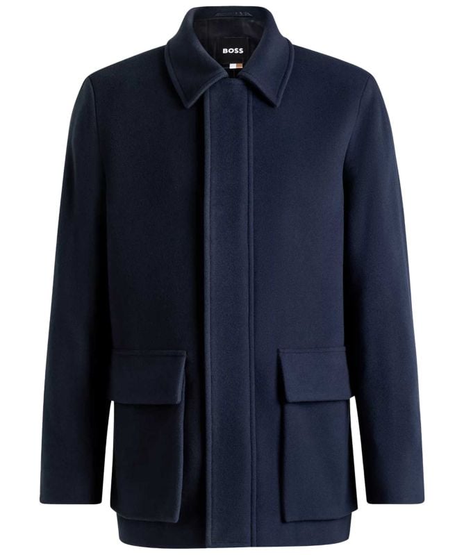 BOSS Virgin Wool C-Coxtan-Patch-244 Coat