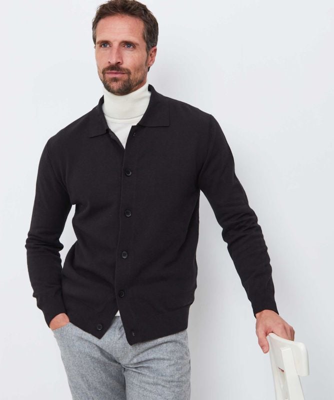 Seinse Collared Button Cardigan