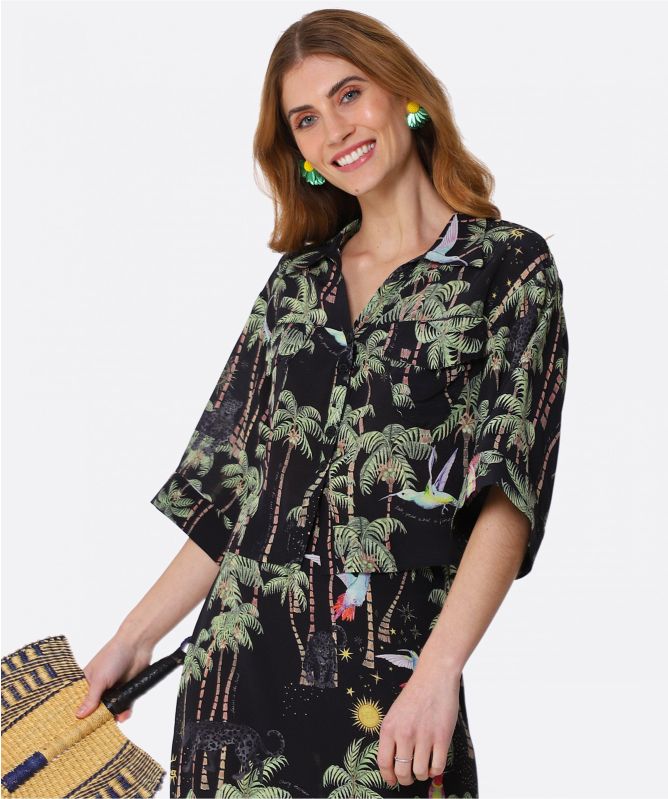 Hayley Menzies Cropped Silk Blouse