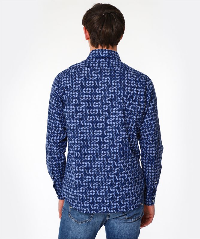 Hartford Regular Fit Geo Print Paul Shirt
