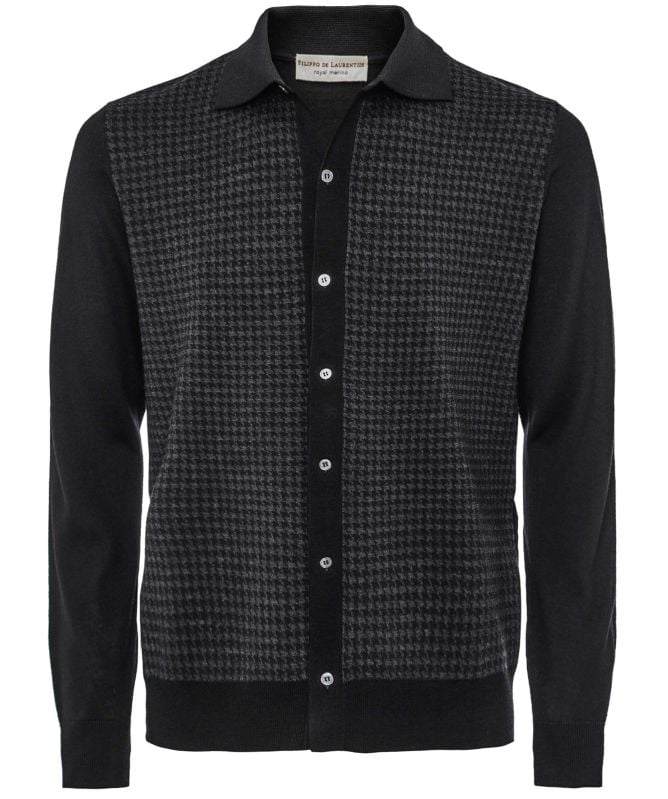 Filippo De Laurentiis Merino Houndstooth Cardigan