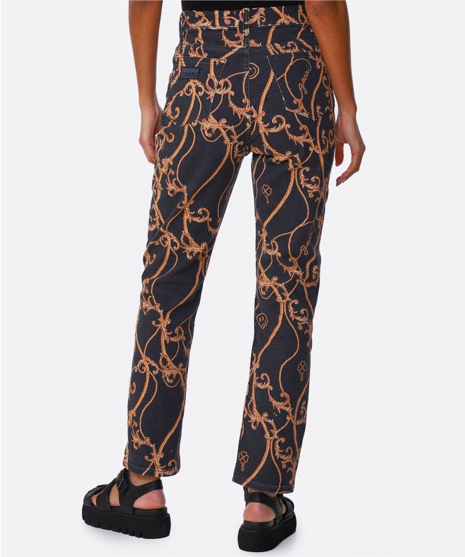 GANNI Organic Rope Print Jeans