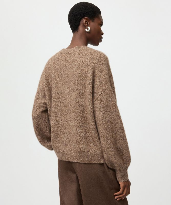 Soft Goat Marled Relaxed Fit Crewneck Sweater