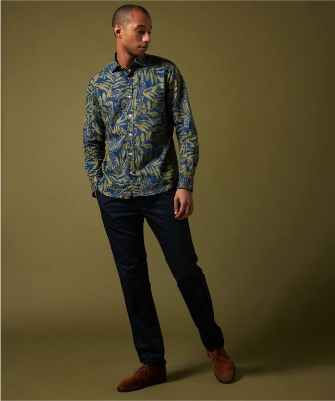 Hartford Regular Fit Leaf Print Paul Shirt