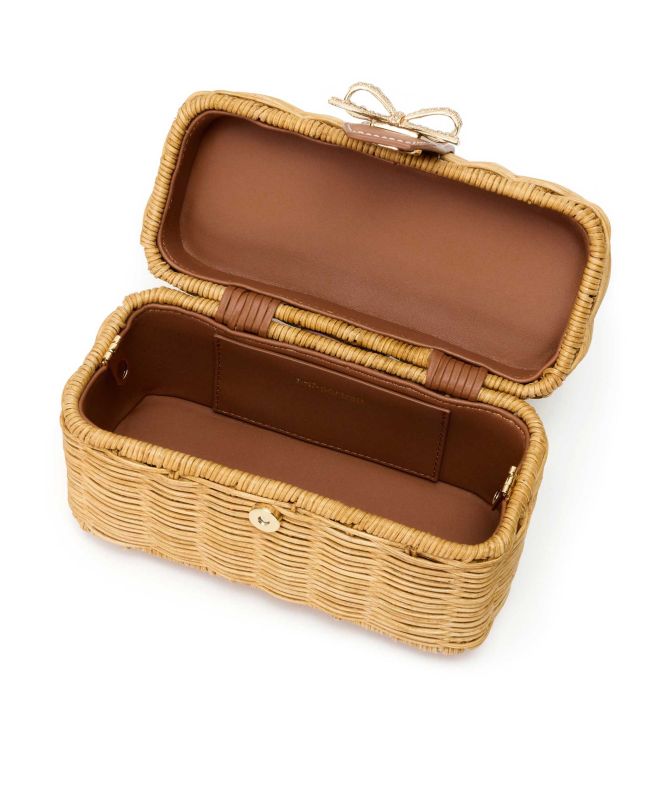 Self-Portrait Rattan Cherry Charm Mini Bag