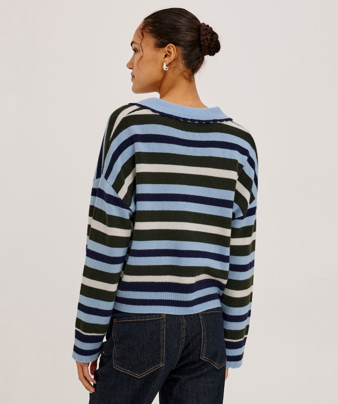 Rails Delora Striped Polo Sweater